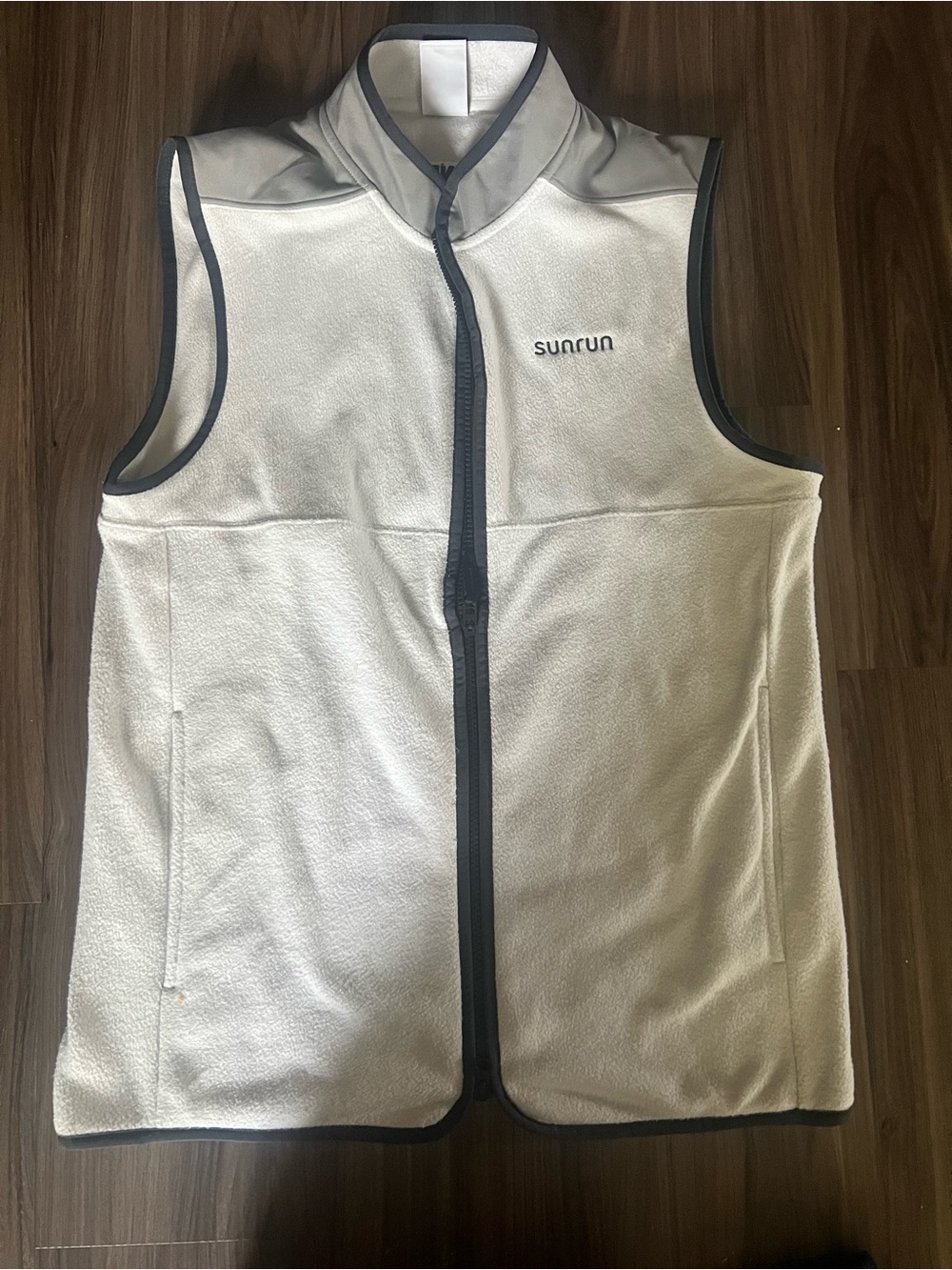 Sunrun Nike Women's Cream Fleece Vest with Contrast Trim
